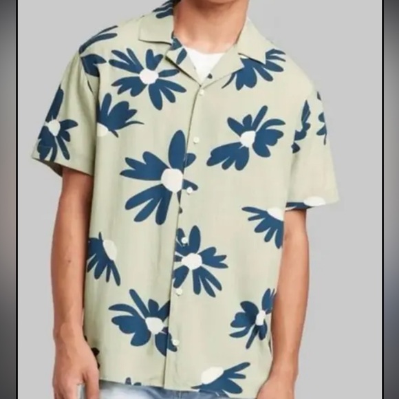 Original Use Men’s Floral Button Down Tee - Picture 3 of 8